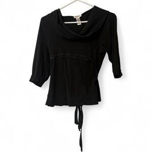 Diesel vintage Black Women's sport hoodie with Tie Detail